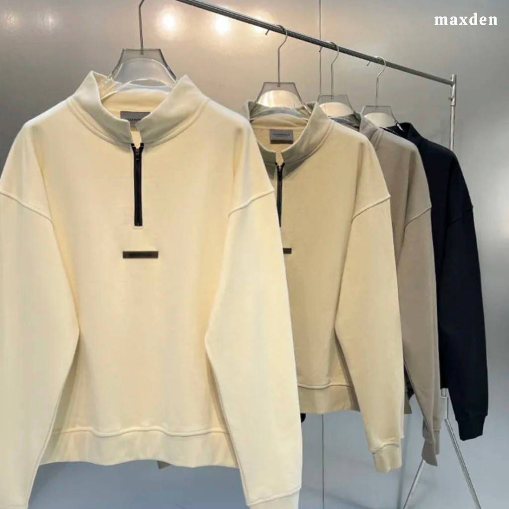 ESSENTIALS Half Zip Logo Sweatshirt