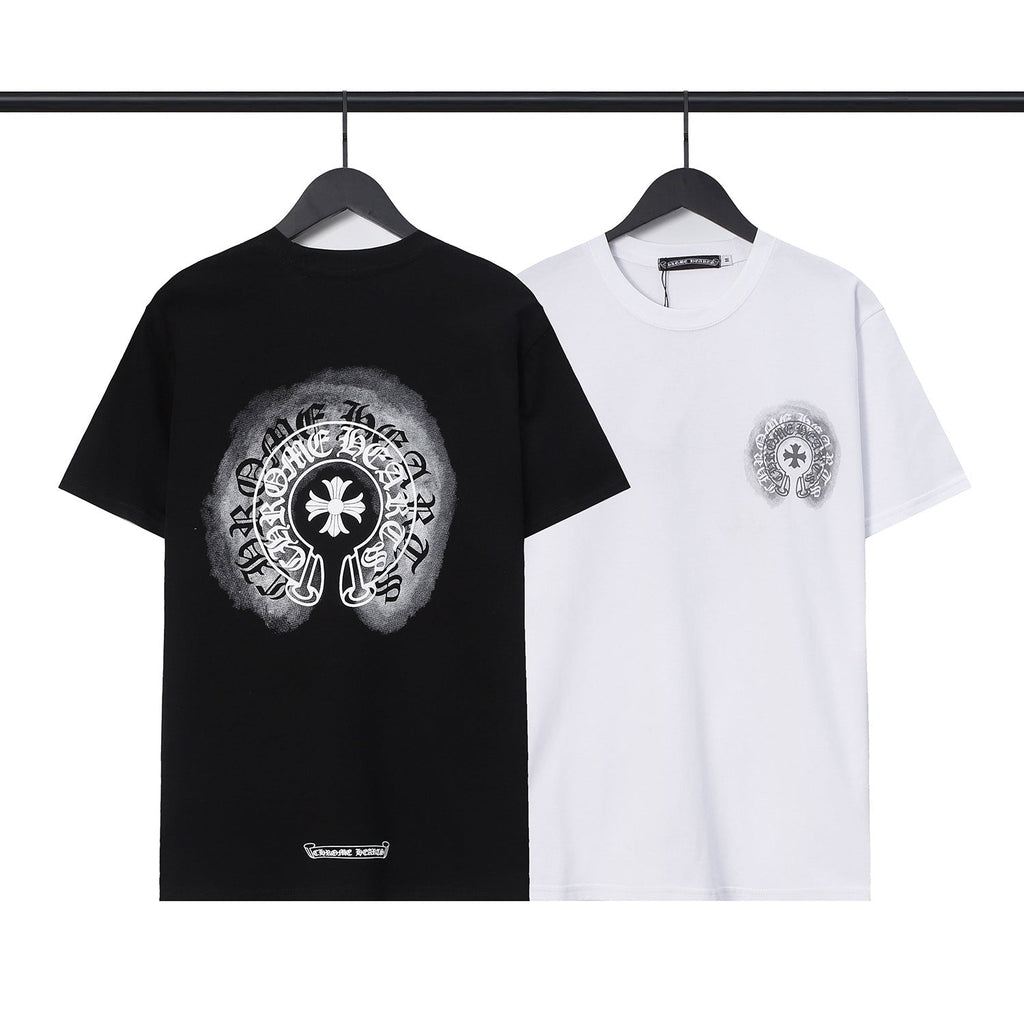 CHH Chrome Heart T Shirts Sanskrit cross logo short-sleeved men's T-shirt