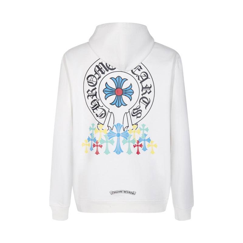 CHH Chrome Heart Hoodie Big Horseshoe Colored Cross Sanskrit Letter Sweater