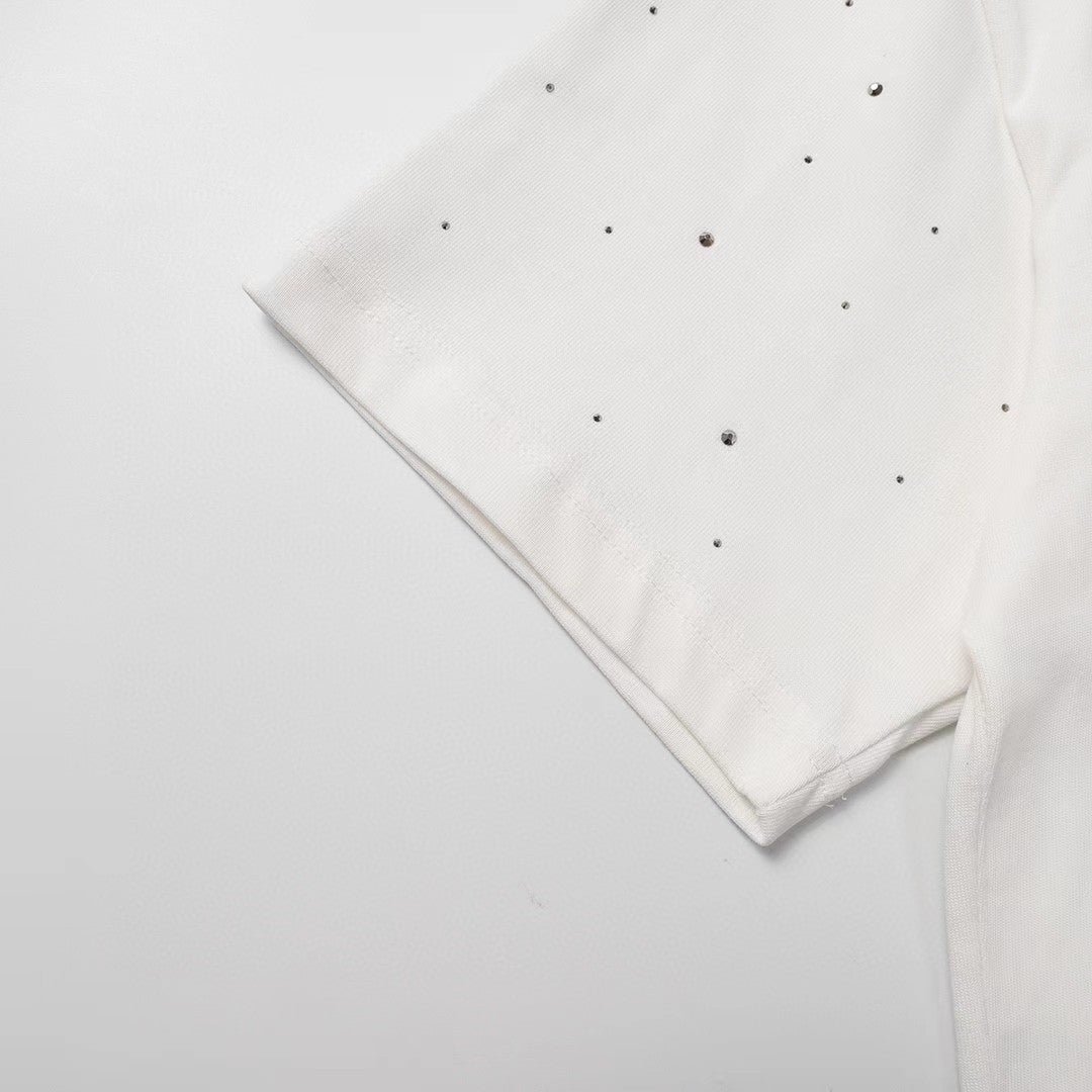 Chh Chrome Hearts T Shirts  Star Hot Diamond Short-sleeved T-shirt