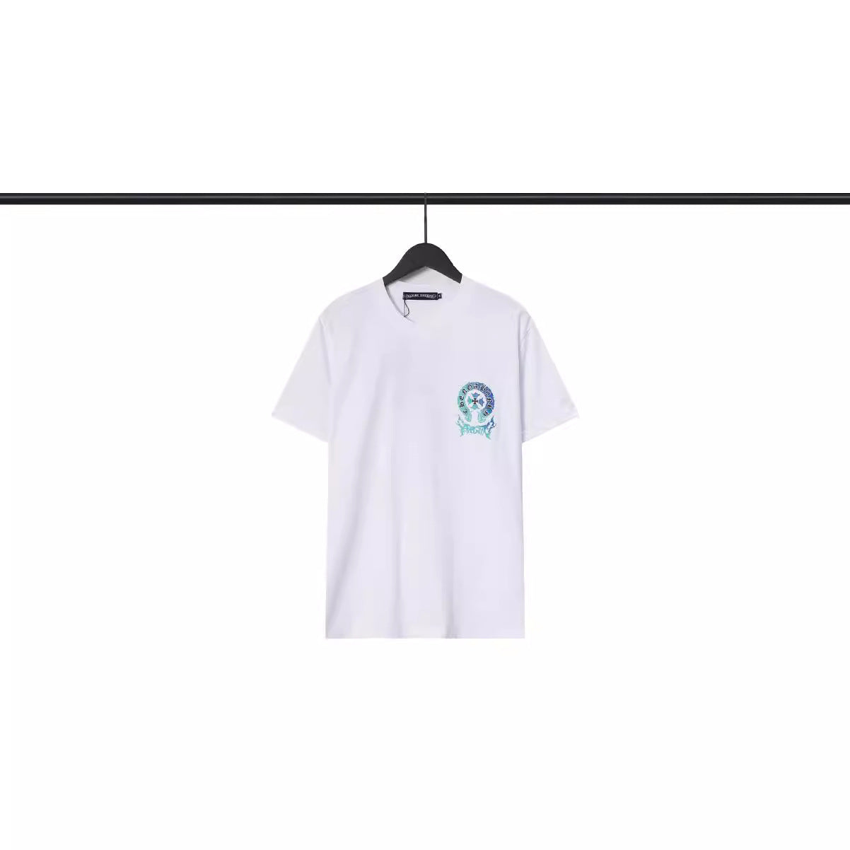 CHH Chrome Heart T Shirts Sanskrit Cross Print Embroidery Loose Short Sleeve T-Shirt