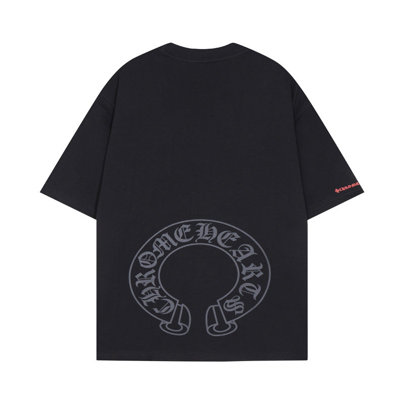 CHH Chrome Heart T Shirts Chrome Hearts Sanskrit Horseshoe Pattern Short Sleeve T-Shirt