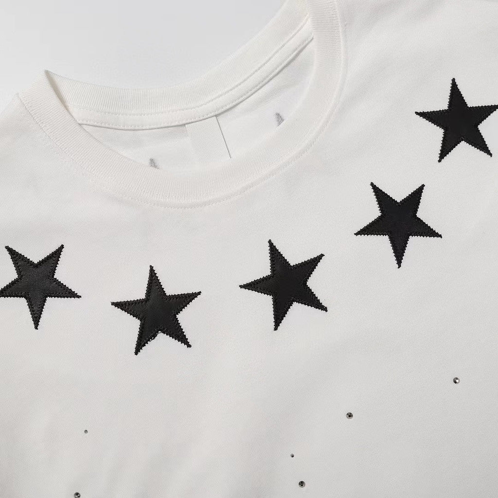 Chh Chrome Hearts T Shirts  Star Hot Diamond Short-sleeved T-shirt
