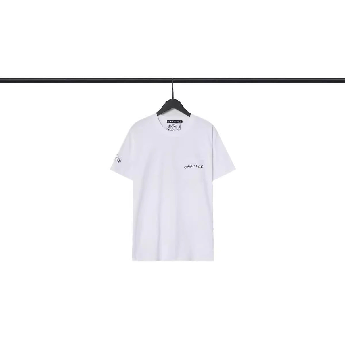 CHH Chrome Heart T Shirts Sanskrit Large Logo Cross Print Short Sleeve T-Shirt